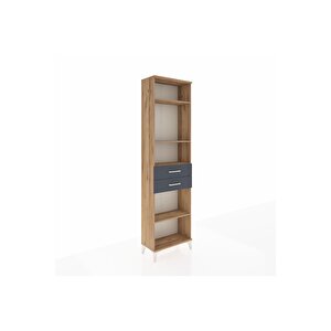 Arges Dolap 4 Raflı 2 Çekmeceli 60x30x221 Çam-antrasit