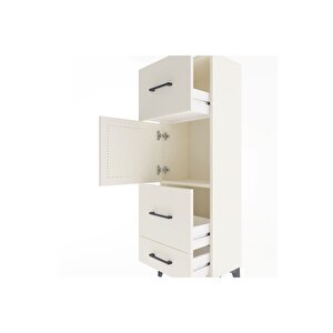 Arges Dolap Tek Raflı 3 Çekmeceli Tek Kapaklı 44x30x134 Aytaşı-aytaşı