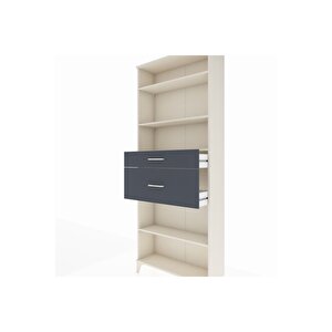 Arges Dolap 4 Raflı 2 Çekmeceli 88x30x221 Aytaşı-antrasit