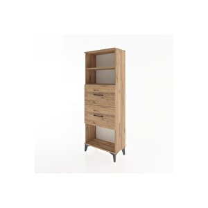 Arges Dolap 2 Raflı 2 Çekmeceli 60x30x163 Çam-çam