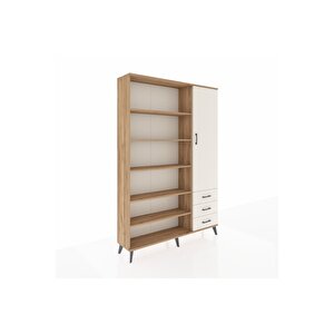 Arges Gardrop 9 Raflı 3 Çekmeceli Tek Kapaklı  132x30x195 Çam-aytaşı