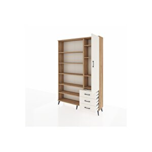 Arges Gardrop 9 Raflı 3 Çekmeceli Tek Kapaklı  132x30x195 Çam-aytaşı