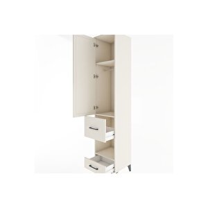 Hyperion Dolap 3 Raflı 2 Çekmeceli Tek Askılı 44x44x221 Aytaşı-aytaşı