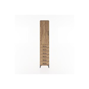 Hyperion Dolap 2 Raflı 6 Çekmeceli Tek Askılı 44x44x221 Çam-çam