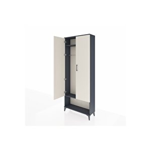 Arges Dolap 2 Raflı 2 Kapaklı Tek Askılı 88x30x221 Antrasit-aytaşı