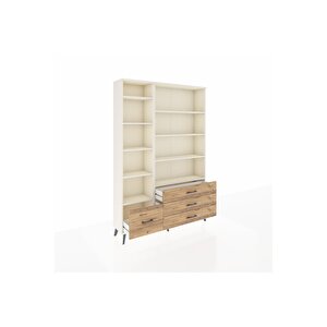 Arges Dolap 9 Raflı 4 Çekmeceli  132x30x195 Aytaşı-aytaşı/çam