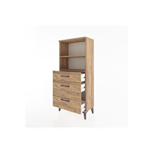 Hyperion Dolap 2 Raflı 3 Çekmeceli 60x44x134 Çam-çam