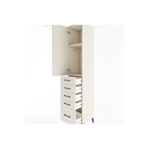 Hyperion Dolap 2 Raflı 5 Çekmeceli Tek Askılı 44x44x221 Aytaşı-aytaşı