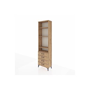 Arges Dolap 4 Raflı 4 Çekmeceli 60x30x221 Çam-çam