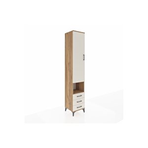 Hyperion Dolap 5 Raflı 3 Çekmeceli Tek Kapaklı 44x44x243 Çam-aytaşı