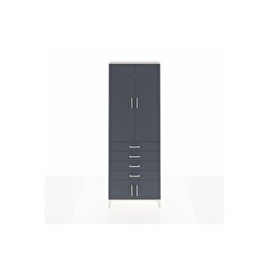 Arges Dolap 4 Raflı 4 Çekmeceli 4 Kapaklı 88x30x243 Aytaşı-antrasit