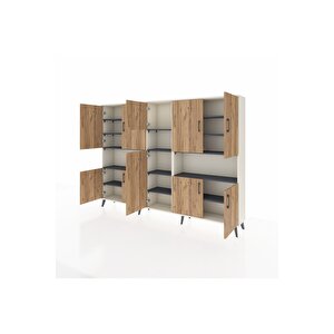 Arges Dolap 14 Raflı 10 Kapaklı 220x30x163 Aytaşı-çam/antrasit