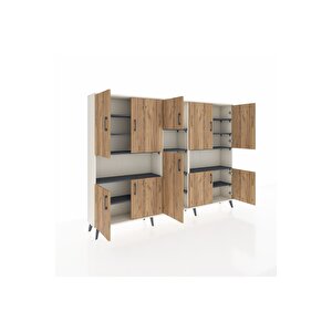 Arges Dolap 14 Raflı 10 Kapaklı 220x30x163 Aytaşı-çam/antrasit