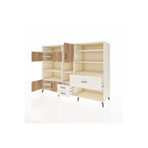 Kronos Dolap 13 Raflı 3 Çekmeceli 5 Kapaklı 220x59x163 Aytaşı-çam/aytaşı