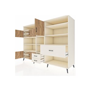 Kronos Dolap 13 Raflı 3 Çekmeceli 5 Kapaklı 220x59x163 Aytaşı-çam/aytaşı