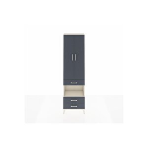 Arges Dolap 3 Raflı 3 Çekmeceli Tek Askılı 60x30x221 Aytaşı-antrasit