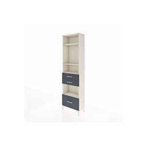 Arges Dolap 4 Raflı 3 Çekmeceli 60x30x221 Aytaşı-antrasit