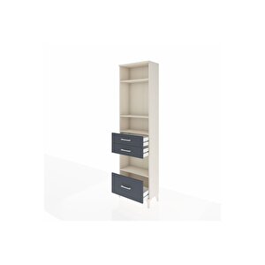 Arges Dolap 4 Raflı 3 Çekmeceli 60x30x221 Aytaşı-antrasit