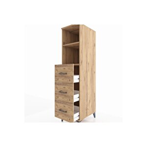 Kronos Dolap 2 Raflı 3 Çekmeceli 44x59x182 Çam-çam