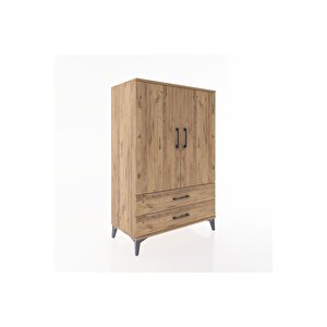 Hyperion Dolap 3 Raflı 2 Çekmeceli 2 Kapaklı 88x44x134 Çam-çam