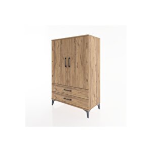 Hyperion Dolap 3 Raflı 2 Çekmeceli 2 Kapaklı 88x44x134 Çam-çam