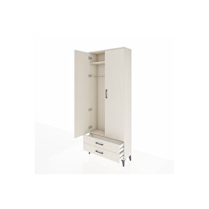 Arges Dolap 2 Raflı 2 Çekmeceli Tek Askılı 88x30x221 Aytaşı-aytaşı