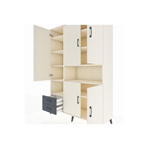 Hyperion Dolap 10 Raflı 2 Çekmeceli 5 Kapaklı 132x44x195 Aytaşı-aytaşı/antrasit