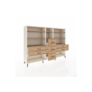 Hyperion Dolap 8 Raflı 7 Çekmeceli  220x44x163 Aytaşı-çam