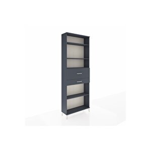 Arges Dolap 4 Raflı 2 Çekmeceli 88x30x243 Antrasit-antrasit