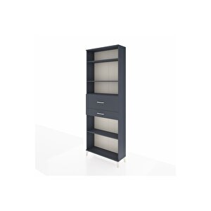 Arges Dolap 4 Raflı 2 Çekmeceli 88x30x243 Antrasit-antrasit