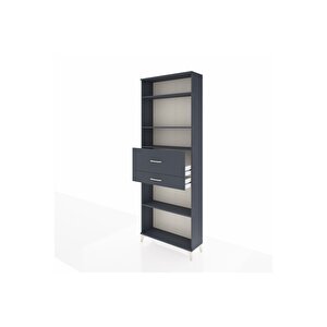 Arges Dolap 4 Raflı 2 Çekmeceli 88x30x243 Antrasit-antrasit