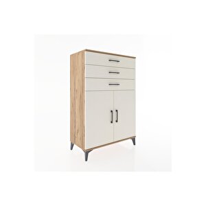 Hyperion Dolap 3 Çekmeceli 2 Kapaklı 88x44x134 Çam-aytaşı