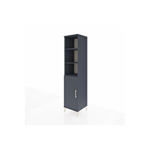 Hyperion Dolap 4 Raflı Tek Kapaklı 44x44x195 Antrasit-antrasit