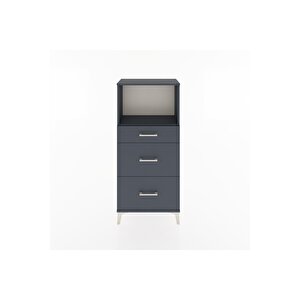 Hyperion Dolap Tek Raflı 3 Çekmeceli 60x44x134 Antrasit-antrasit