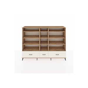Hyperion Dolap 12 Raflı 3 Çekmeceli  220x44x163 Çam-çam/aytaşı