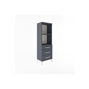 Arges Dolap 2 Raflı 3 Çekmeceli 44x30x134 Antrasit-antrasit