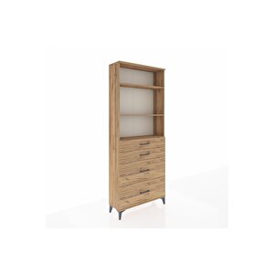 Arges Dolap 3 Raflı 4 Çekmeceli 88x30x221 Çam-çam