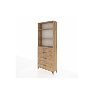 Arges Dolap 3 Raflı 4 Çekmeceli 88x30x221 Çam-çam