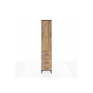 Arges Dolap 3 Raflı 3 Çekmeceli Tek Kapaklı 44x30x221 Antrasit-çam