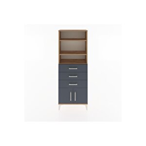 Arges Dolap 3 Raflı 3 Çekmeceli 2 Kapaklı 60x30x163 Çam-antrasit