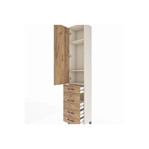 Arges Dolap 3 Raflı 4 Çekmeceli Tek Kapaklı 44x30x221 Aytaşı-çam
