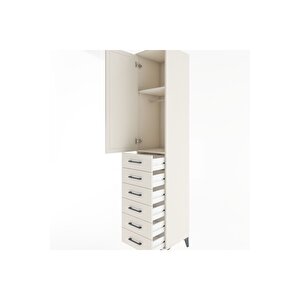 Hyperion Dolap 2 Raflı 6 Çekmeceli Tek Askılı 44x44x221 Aytaşı-aytaşı