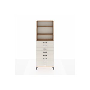 Arges Dolap 3 Raflı 6 Çekmeceli 2 Kapaklı 88x30x243 Çam-aytaşı