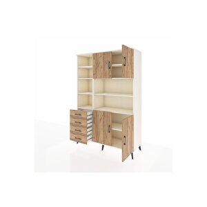 Hyperion Gardrop 9 Raflı 4 Çekmeceli 4 Kapaklı 132x44x195 Aytaşı-çam