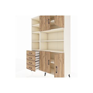 Hyperion Gardrop 9 Raflı 4 Çekmeceli 4 Kapaklı 132x44x195 Aytaşı-çam