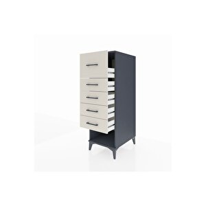 Kronos Dolap 5 Çekmeceli 44x59x134 Antrasit-aytaşı