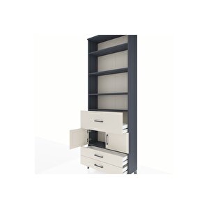 Arges Dolap 5 Raflı 3 Çekmeceli 2 Kapaklı 88x30x243 Antrasit-aytaşı