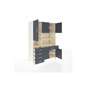 Kronos Dolap 9 Raflı 5 Çekmeceli 5 Kapaklı 132x59x195 Aytaşı-antrasit/antrasit