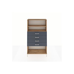 Arges Dolap 2 Raflı 4 Çekmeceli 88x30x163 Çam-antrasit