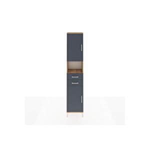 Arges Dolap 4 Raflı 2 Çekmeceli 2 Kapaklı 44x30x221 Çam-antrasit